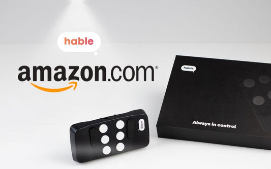 Hable One and its box. Also there is Amazon and Hable logo.