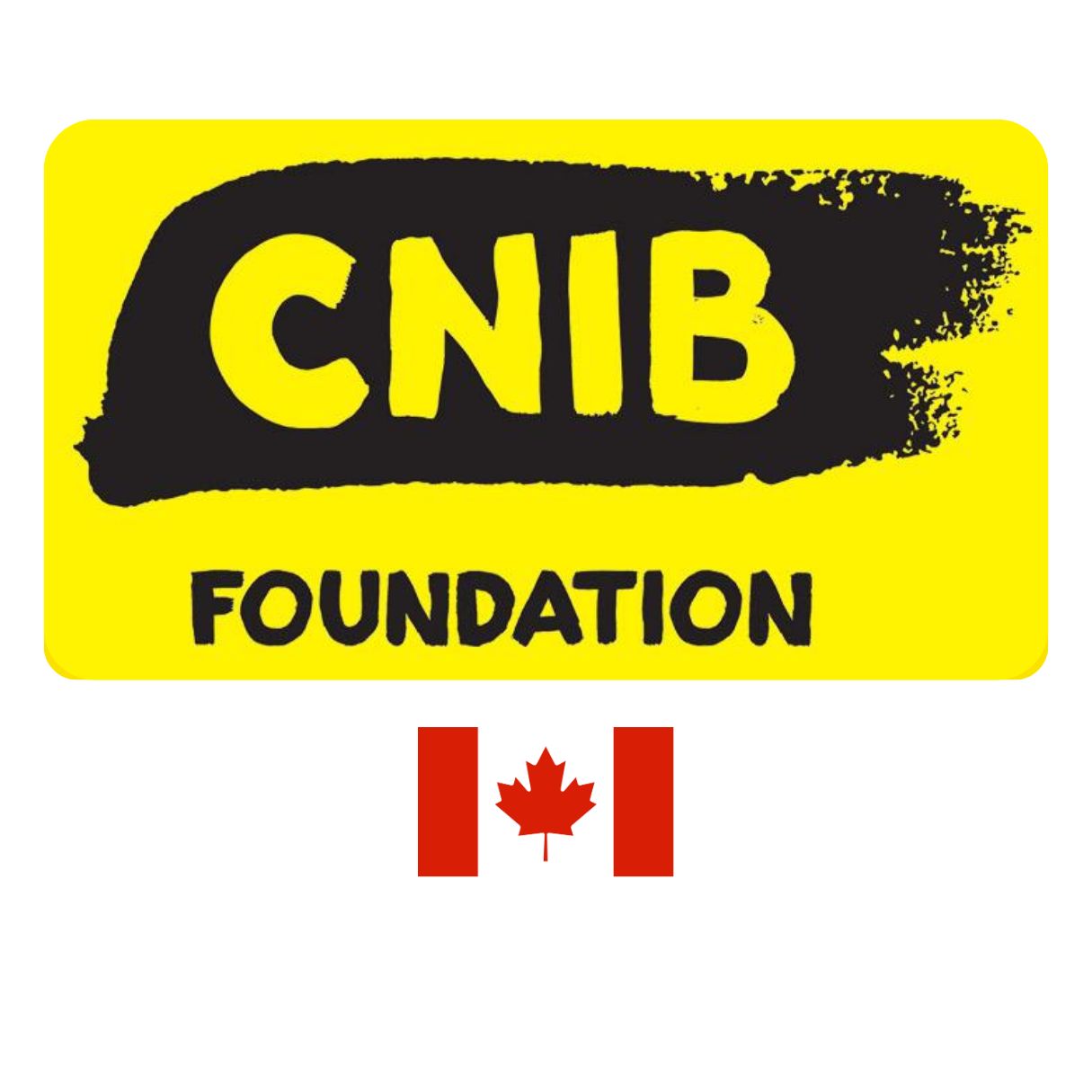 CNIB foundation logo and Canada flag