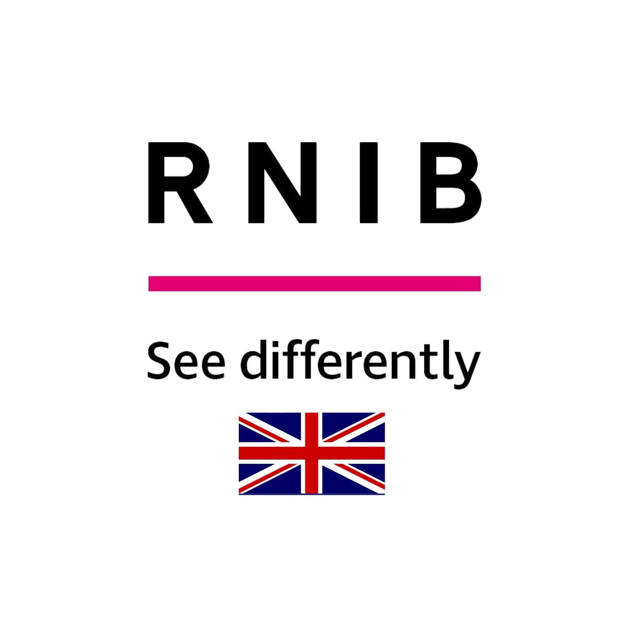 Royal National Institute of Blind People RNIB Logo and England flag
