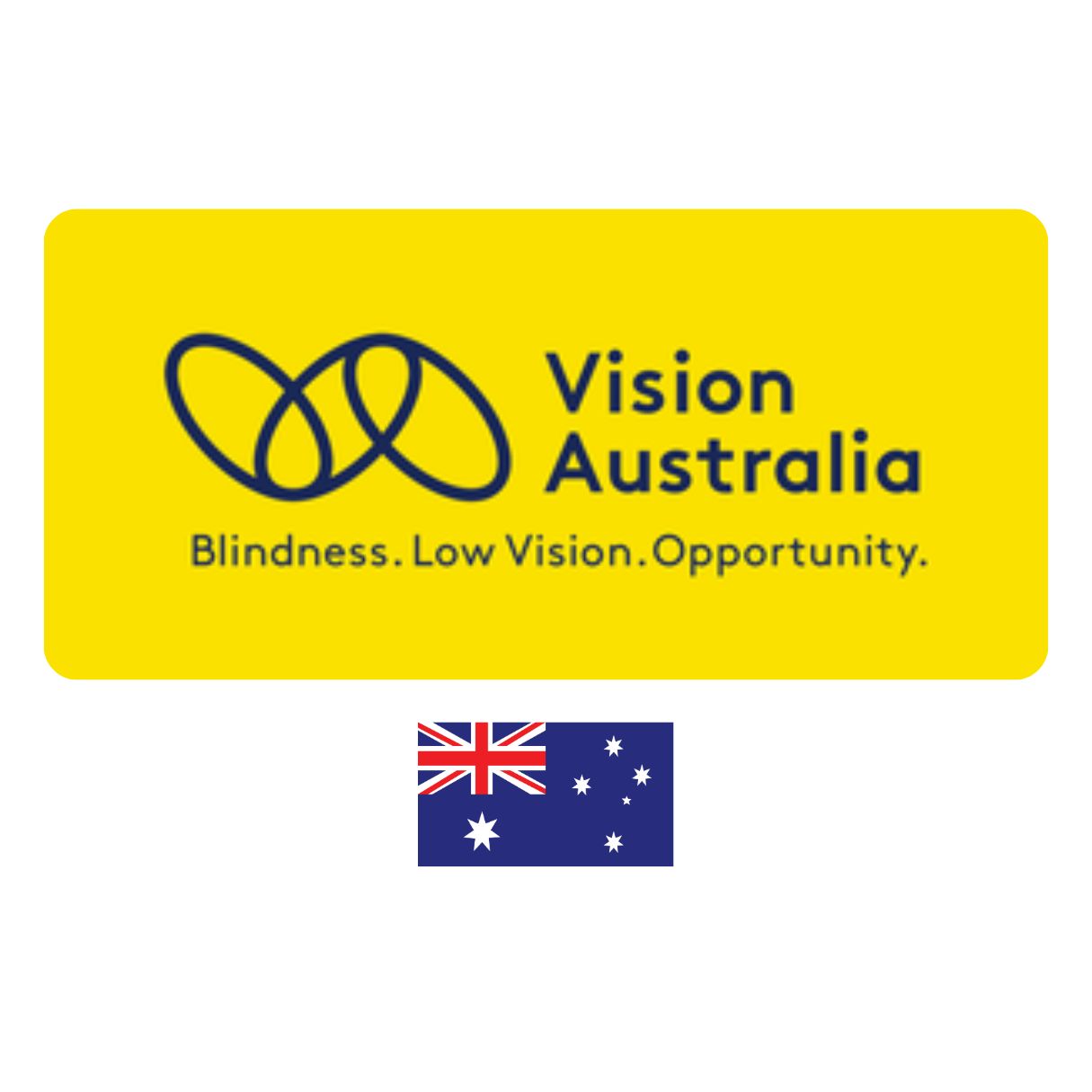 Vision Australia Logo and Australia flag